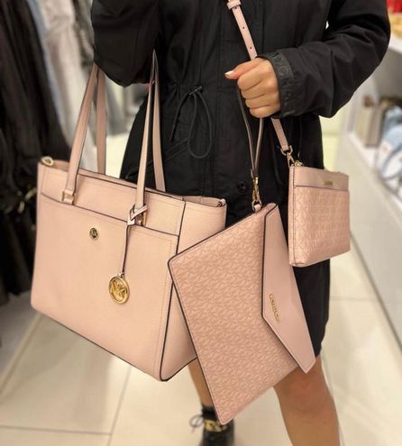 Michael Kors Maisie Large Logo 3-in-1 Tote Bag DK Powderblush Pink - $229  (66% Off Retail) New With Tags - From Kash