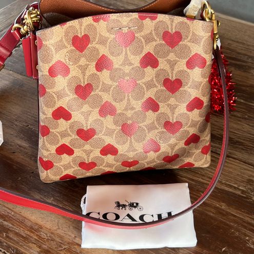 Coach Willow Bucket Bag in Signature Canvas with Heart Print