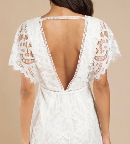 lina white lace skater dress