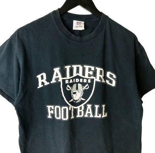 NFL Vintage Raiders Football T Shirt Black L Large Team Apparel Y2K Graphic  Tee - $32 - From The