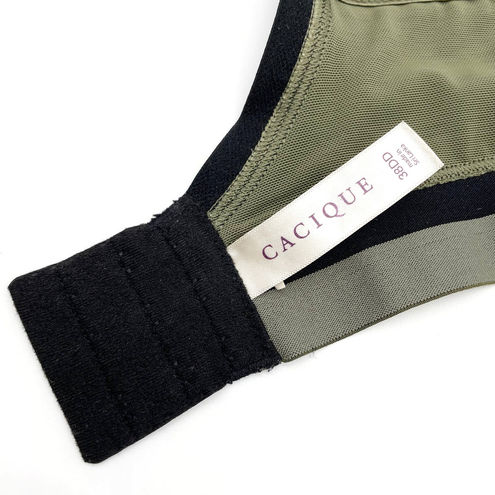 Cacique Women's 38DD Full Coverage Olive Green Black Spellout Straps Molded  Cups Size undefined - $29 - From Jeannie