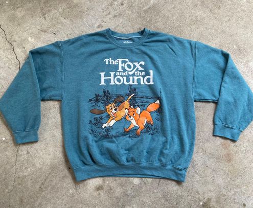 Disney Retro Fox And The Hound Vintage Sweater Blue Size XL 30