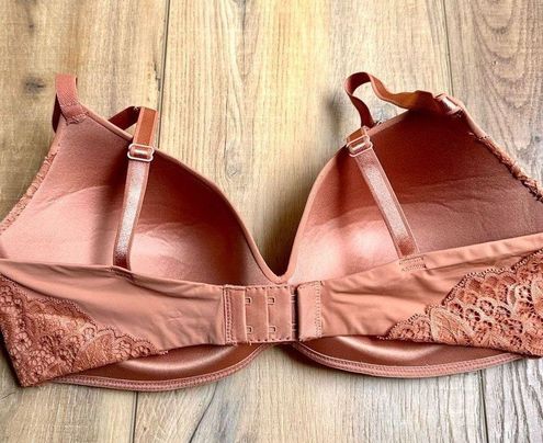 Auden Bra 36D Orange Peach Lace Womens Lingerie T-Shirt Wirefree NWT Size  undefined - $13 - From Alexis