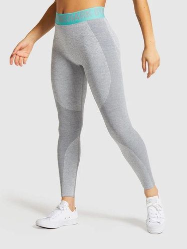 Gymshark Flex Leggings in Smokey Grey Marl/Jade Green Multiple - $40 New  With Tags - From May