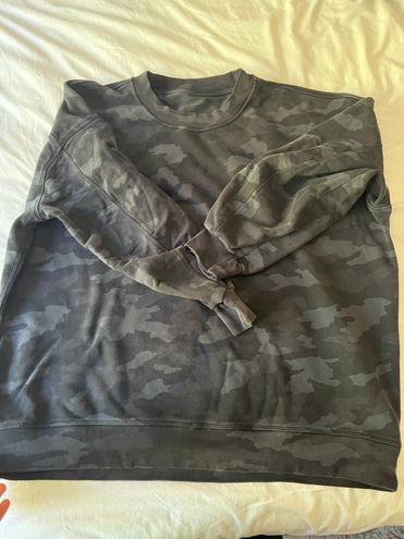 Lululemon Perfectly Oversized Crew Heritage 365 Camo Deep Coal