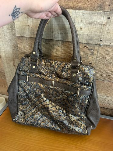 Deux Lux Women's Anthropology Brown Sparkly Large Shoulder Tote Bag - $20 -  From Camryn