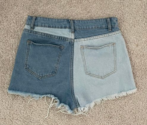 SHEIN Raw Hem Ripped Denim Shorts