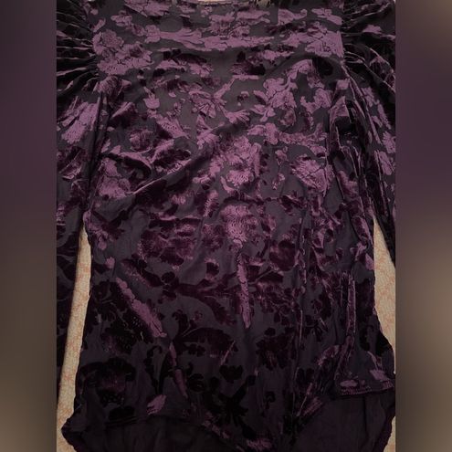 Free People NWT Magic Hour Bodysuit purple velvet women's size small - $79  New With Tags - From Spencer