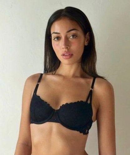 Savage Not Sorry Lightly Lined Lace Balconette Bra in Black