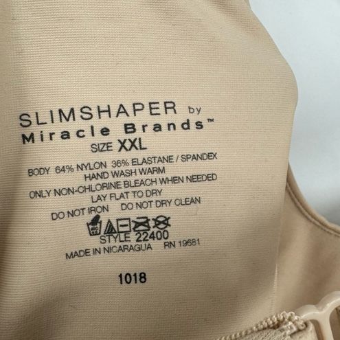 Miracle Brands Slimshaper Extra Firm Control BodySuit Tan Size XXL