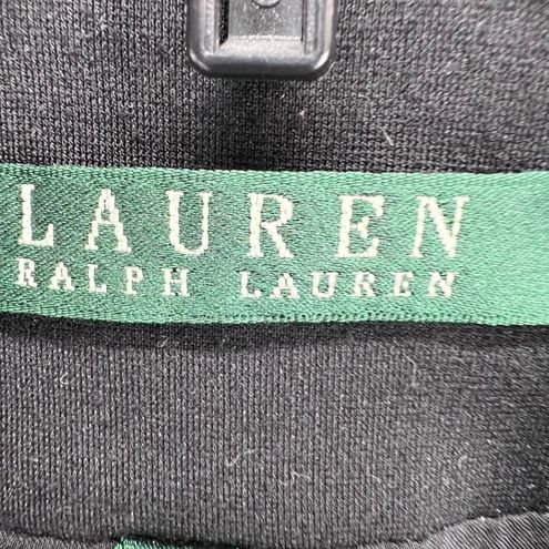 Ralph Lauren Lauren Womens Blazer Jacket 8 Black Button Up Gold