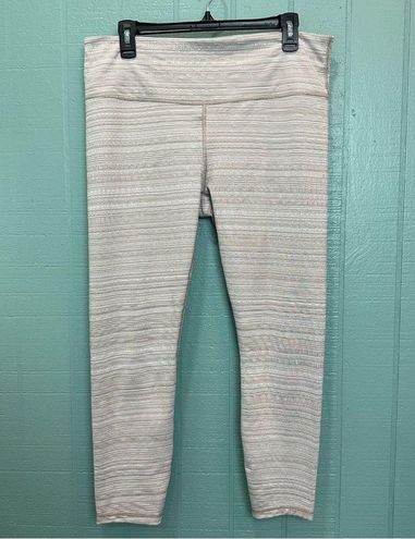 Athleta Tan High Rise Jacquard Chaturanga 7/8 Length Textured Leggings Size  XL - $35 - From Madison