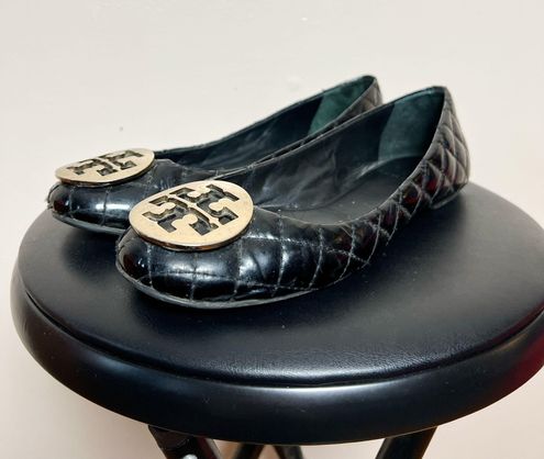 Tory Burch Black Quinn Quilted Flats Size 9 GUC - $49 - From Laura