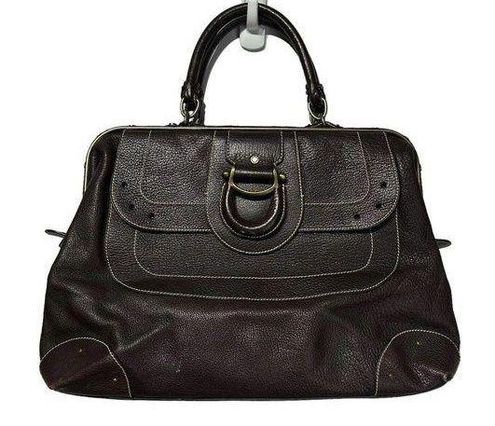 Etienne Aigner brown leather zip around flap large Doctor travel