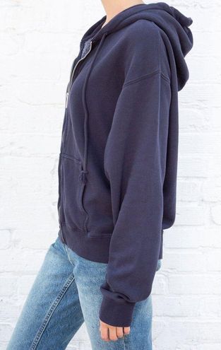 Brandy Melville Christy Navy Blue Zip Up Hoodie - $30 - From Haileys