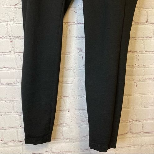 Matty M ladies pull on black casual stretch pants, pockets, size