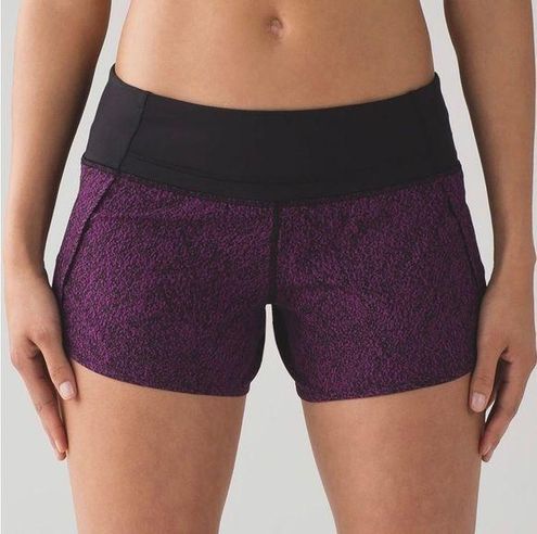 Lululemon Run Times Short 4-way Stretch 4” Inseam - Circuit Aurora Black /  Black Size 6 - $40 - From Emma