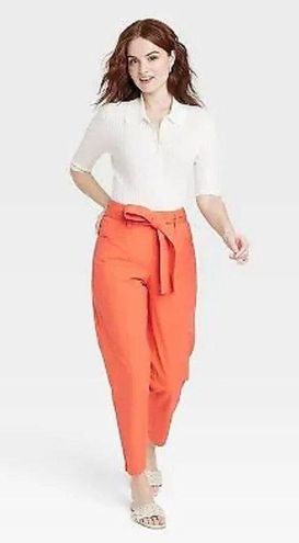 A New Day Women's High-Rise Tapered Ankle Tie-Front Pants - Orange 16 NWOT  - $18 - From Sonya