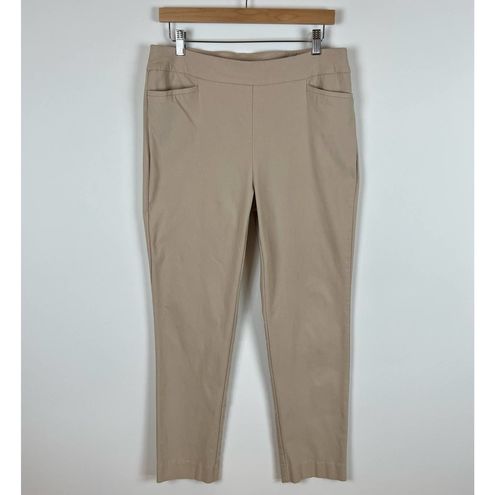 Chico's So Slimming Pull-on Ankle Slim Pants in Khaki Size 2R (US 12R) -  $39 - From Madison