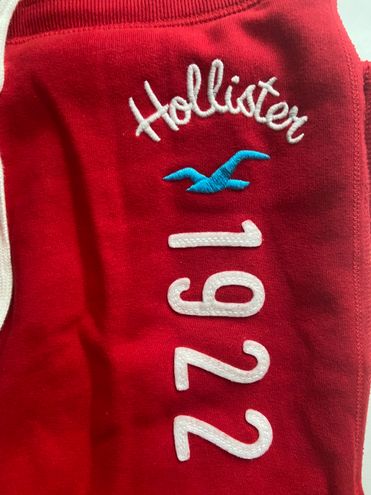 Hollister Red Wide Leg Sweatpants Size M - $12 (65% Off Retail) - From amber