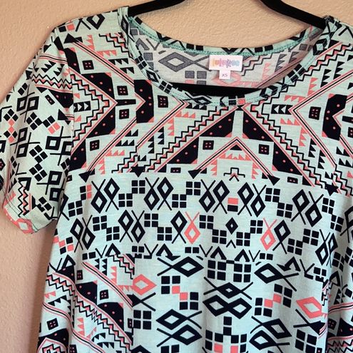 LuLaRoe, Dresses, Lularoe Carly Tshirt Dress Xs S M 4 6 8 I Mint Green  Black Pink Geometric