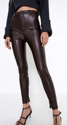 Zara Faux Brown leather leggings