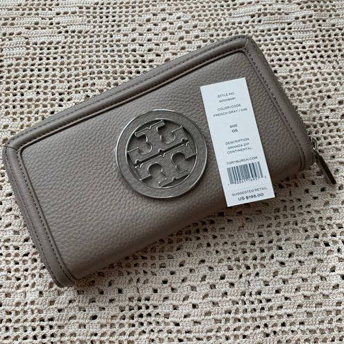 Tory Burch French Gray Amanda Zip Continental Wallet - $65 (66