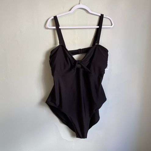 Old Navy Tie Front Keyhole Bandeau Style One-piece Swimsuit Black Size 3X -  $25 New With Tags - From Taylor