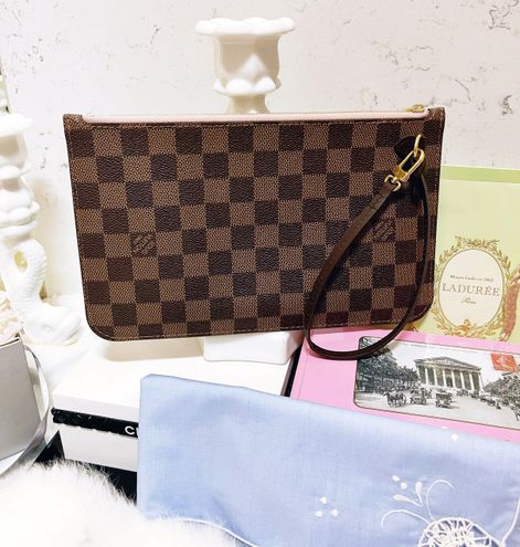 Louis Vuitton Authentic New Damier Ebene & Rose Ballerine Neverfull  Pochette Bag Brown - $800 (63% Off Retail) - From SAMANTHA