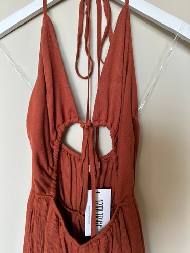 Augustine Rust Halter Jumpsuit – 12th Tribe