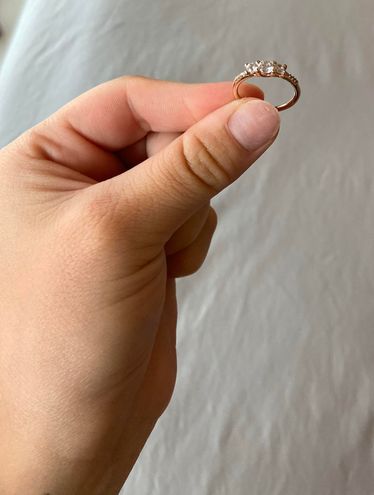 Pandora Clear Three Stone Ring Gold 41 54 Off Retail From
