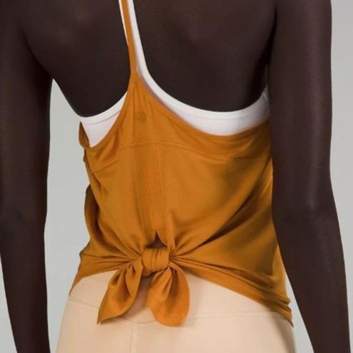 Lululemon Modal-Silk Yoga Tank Top 8 Autumn Orange - $42 New