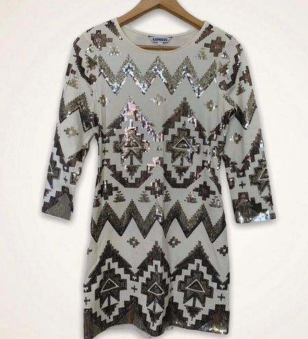express aztec sequin dress
