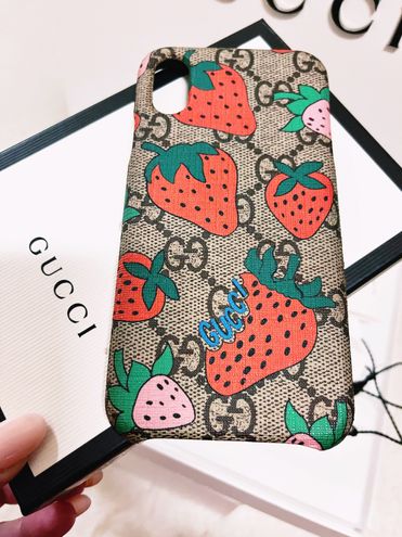 Gucci Authentic GG Limited Edition Strawberry Supreme Iphone X XS Phone Case  Multiple - $251 (28% Off Retail) - From SAMANTHA