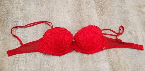 PINK - Victoria's Secret Victoria's Secret PINK Red Lace Bra Size 32D - $17  - From Frumi