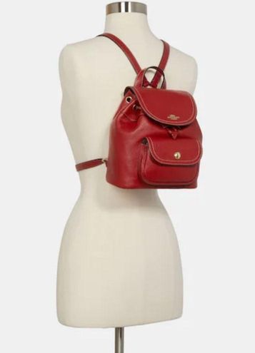 Coach Pennie Backpack 22 Red Leather Adjustable Straps NWT $350