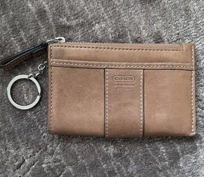 Coach Mini Metallic Leather Skinny ID Case