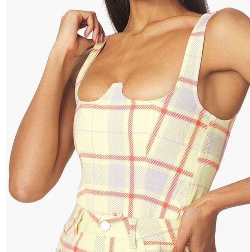 WeWoreWhat Plaid Denim Corset