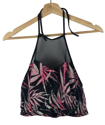 Freya Black & Pink Palm Floral Halter Swim Top 34H Size undefined - $32 -  From Lily