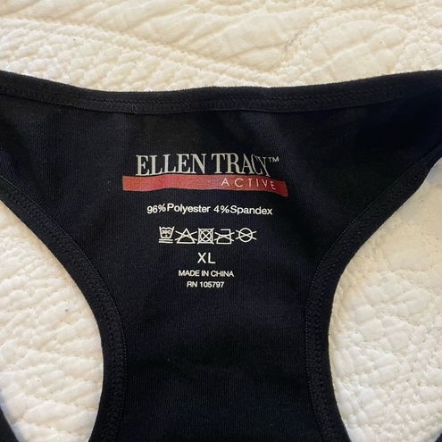 Ellen Tracy Active Razorback Sports Bra Black Size XL - $11 - From