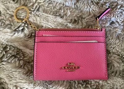 NWT Pink Coach Mini Skinny Id Case with Key Ring - Style No. 88250