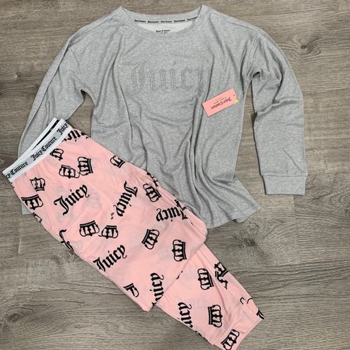 Juicy Couture NWT 2 Piece Pajama Loungewear Set Jogger Pink Gray Multiple  Size M - $65 (35% Off Retail) New With Tags - From Julia