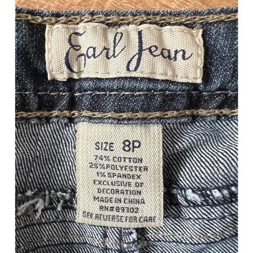 Earl Jeans - Blue Embellished Retro Jeans Polyester Cotton Spandex