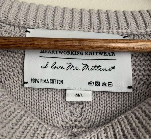 I Love Mr. Mittens Bell Sleeve Knit Sweater size Medium/Large