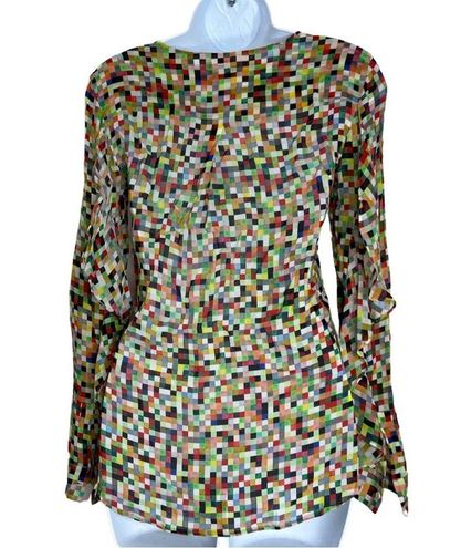 Akris Punto - White & Multicolor Sleeveless Pixel Print Dress