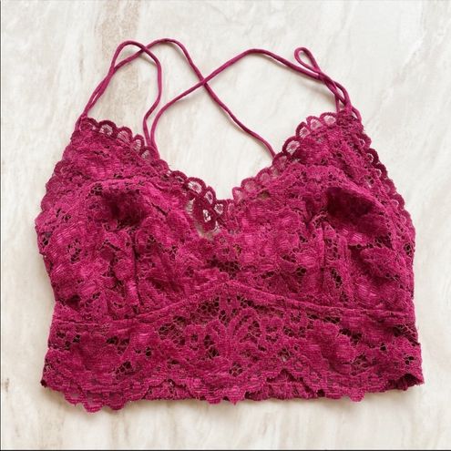 Free People Celine Lace Bralette Mulberry NWT Sz S - $32 New With