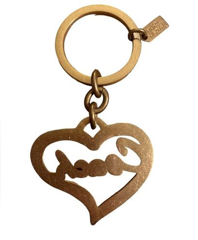 Keychain Heart w/ Coach Logo Brushed Gold Handbag Charm Retired RARE NWOT -  $40 - From Angela