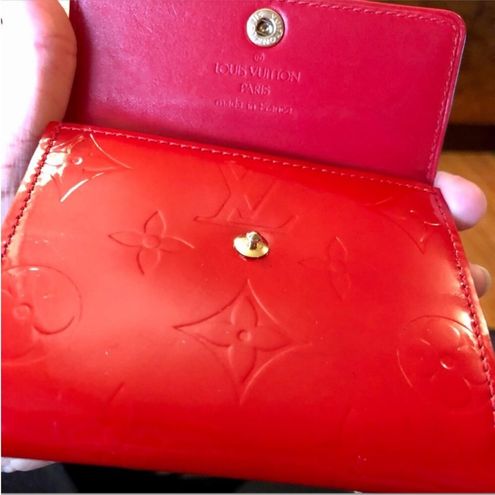 Louis Vuitton, Bags, Louis Vuitton Red Rouge Monogram Vernis Ludlow  Authentic Coin Purse Snap Closure