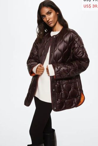 mango water repellent quilted jacket