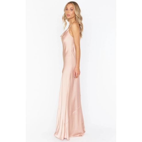 Tuscany Maxi Slip Dress ~ Rose Gold Luxe Satin – Show Me Your Mumu